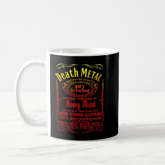 Taza De Café MUERTE PESADA EN LA MUERTE METALIZADO para música  (Izquierda)