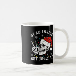 Taza De Café Muertos Dentro Pero Jolly Af Skeleton Santa Navida