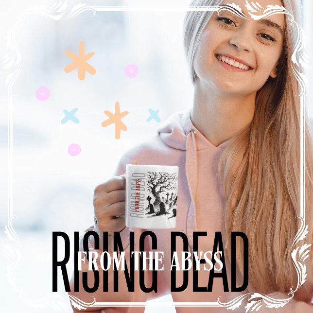 Taza De Café Muertos en alza desde el abismo (Rising Dead from the Abyss cover from The Beekeeper Store)