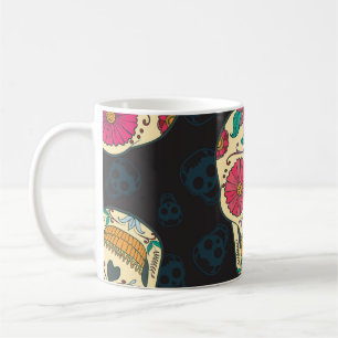Taza De Café Muertos Skulls: Elegancia vintage sin foco.