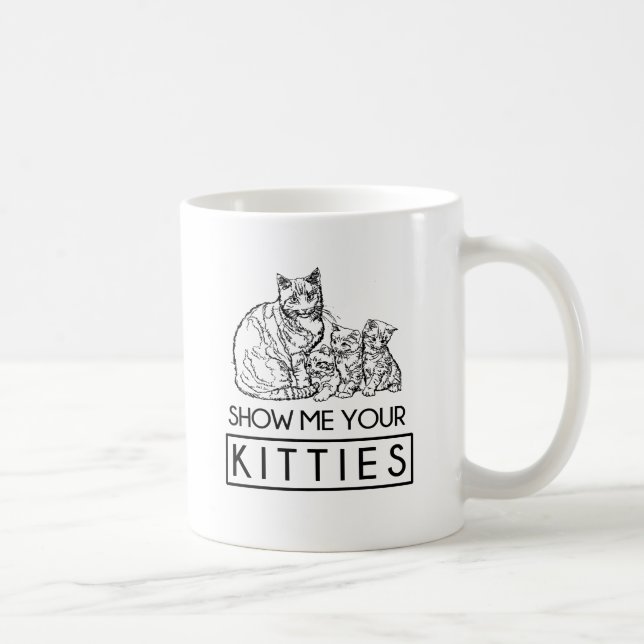 Taza De Café Muéstreme sus gatitos (Derecha)