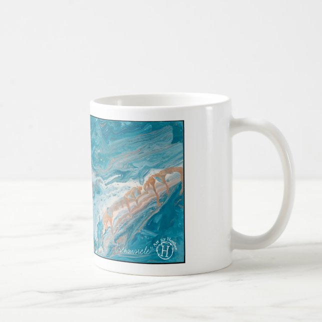 Taza De Café Mug, 11 onzas para pintar arte fluido (Derecha)
