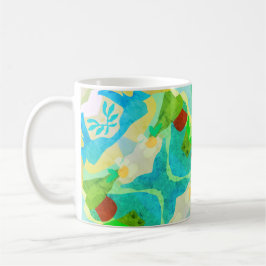 Taza De Café Mug abstracta azul y verde - naturaleza tranquila