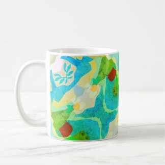 Taza De Café Mug abstracta azul y verde - naturaleza tranquila