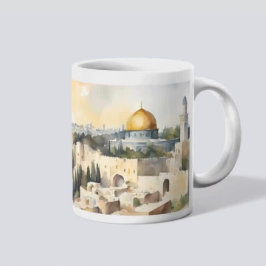 Taza De Café Mug acuarela Masjid Al Aqsa - Un recuerdo de Jerus
