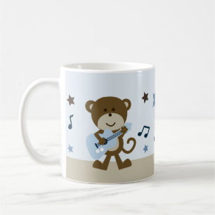 Taza De Café Mug Adorable de "Monkey Rockstar/Music" personaliz