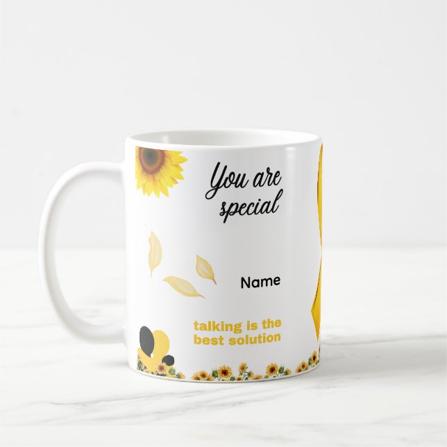 Taza De Café Mug Amarillo de Concientización de Septiembre - Er (Izquierda)