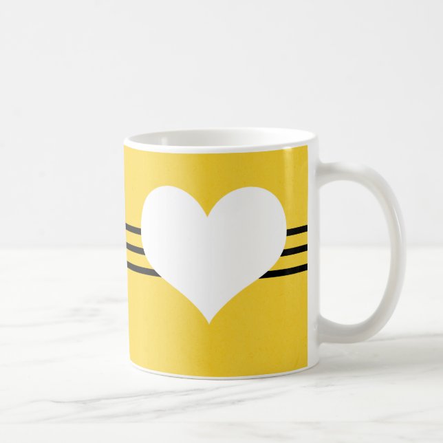 Taza De Café Mug amarillo de corazón moderno (Derecha)