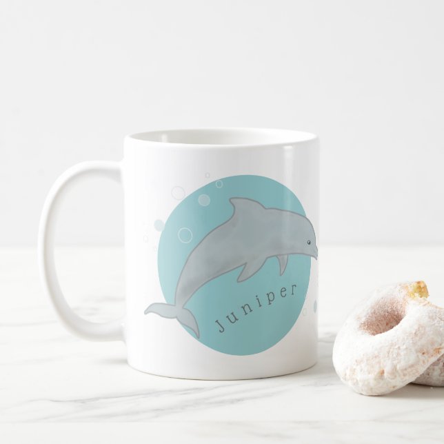 Taza De Café Mug. amigo delfín (Con donut)
