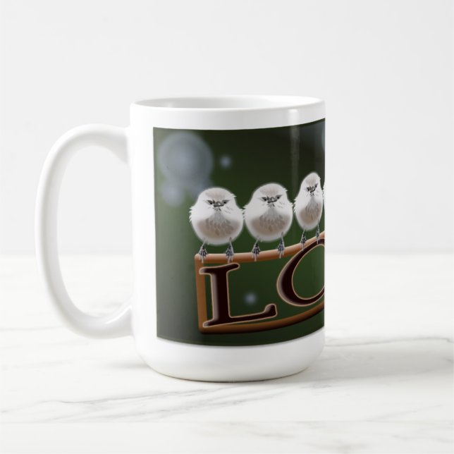 Taza De Café Mug. AMOR Bushtit (Izquierda)