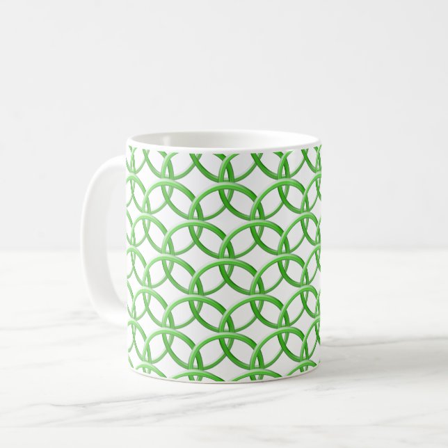 Taza De Café Mug - Anillos de bloqueo en verde (Anverso izquierdo)