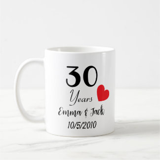 Taza De Café Mug. Aniversario de la boda personalizada - Nombre