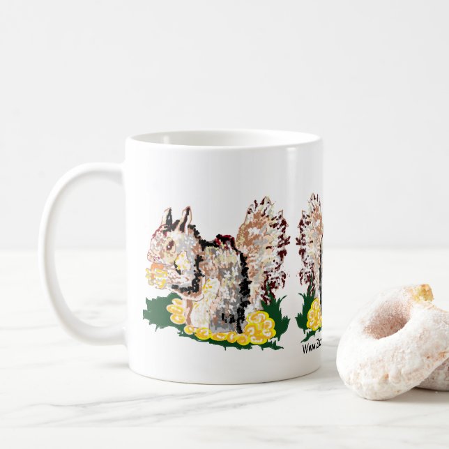 Taza De Café Mug: ardillas (Con donut)