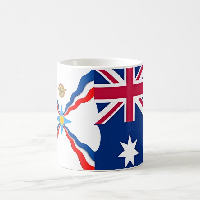 Taza De Café Mug Asiria Australiana Flags (Centro)