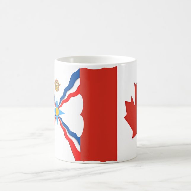 Taza De Café Mug Asiria de Banderas Canadienses (Centro)