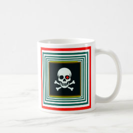 Taza De Café Mug avec crâne et os croisés style pirate.