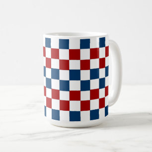 Taza De Café Mug azul, blanco y rojo