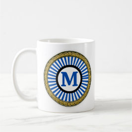 Taza De Café Mug - Azul - Personalizado - Añadir Inicial
