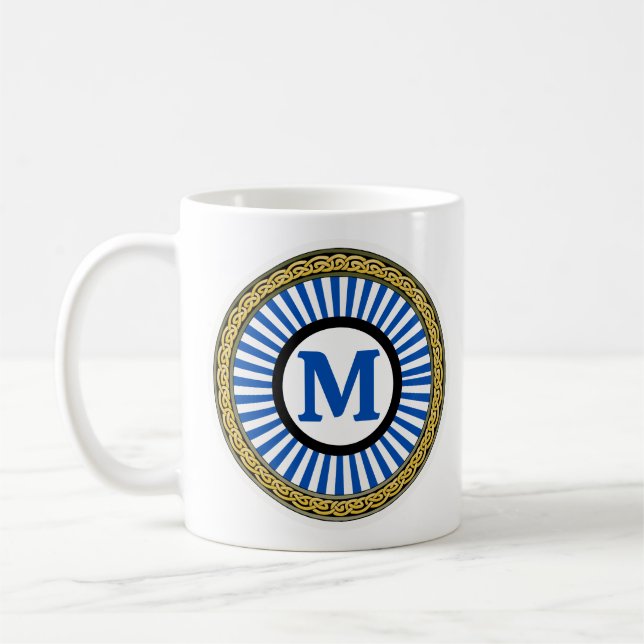 Taza De Café Mug - Azul - Personalizado - Añadir Inicial (Izquierda)