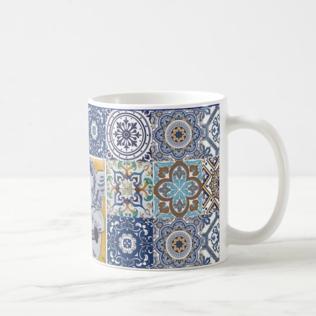Taza De Café mug azulejos ángel (Derecha)