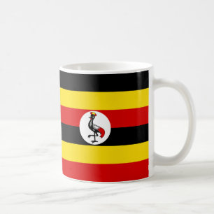 Taza De Café "Mug Bandera de Uganda - Negrita Cerámica del Orgu