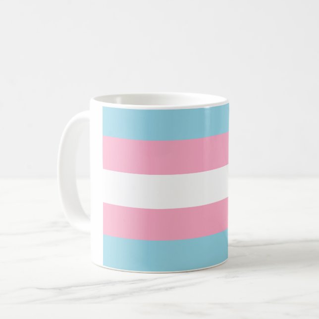 Taza De Café Mug "Bandera transgénero" (Anverso izquierdo)