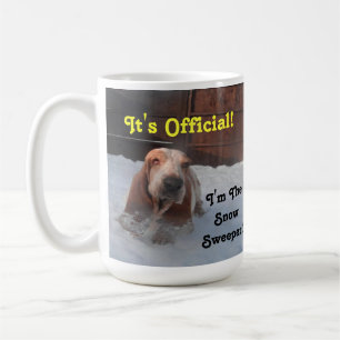 Taza De Café Mug Basset Hound Snow Barrido de nieve
