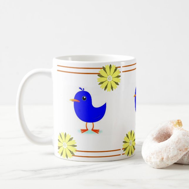 Taza De Café Mug Bird (Con donut)