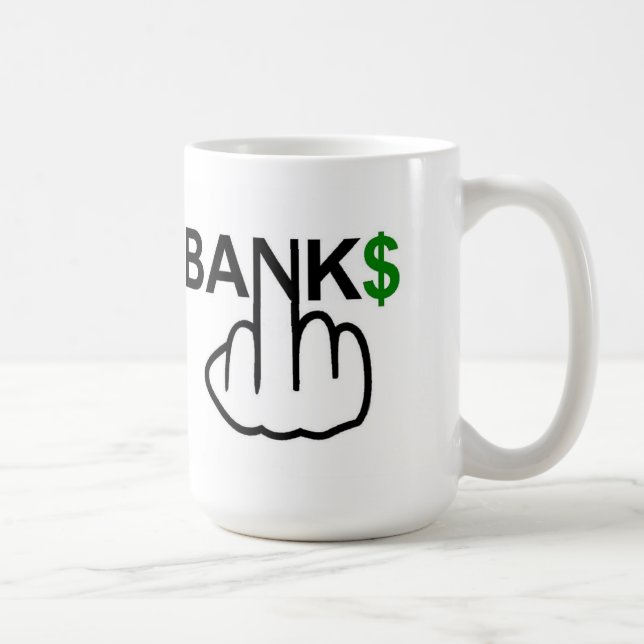 Taza De Café Mug Bird Flipping BankS Corrupt (Derecha)