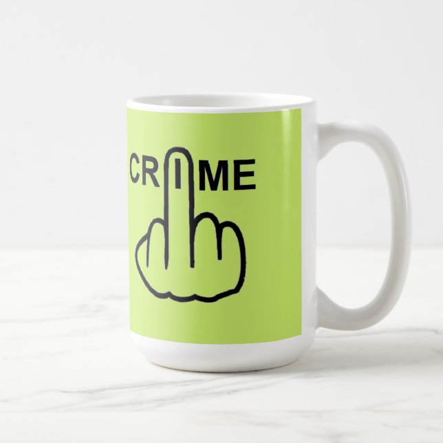 Taza De Café Mug Bird Flipping Crime Is Criminal (Derecha)