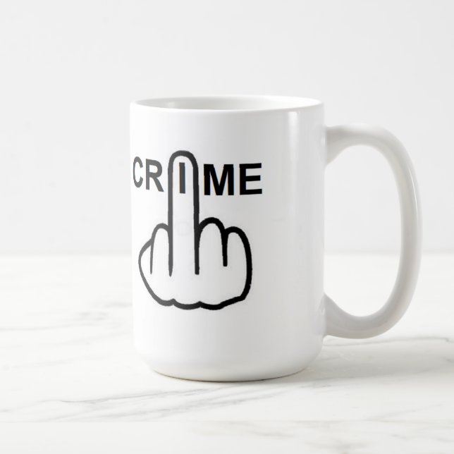 Taza De Café Mug Bird Flipping Crime Is Criminal (Derecha)
