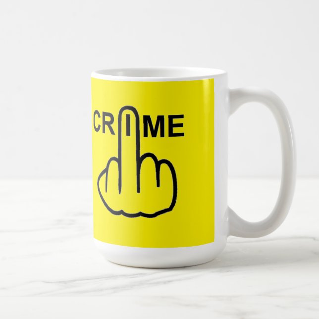 Taza De Café Mug Bird Flipping Crime Is Criminal (Derecha)