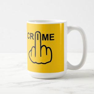 Taza De Café Mug Bird Flipping Crime Is Criminal