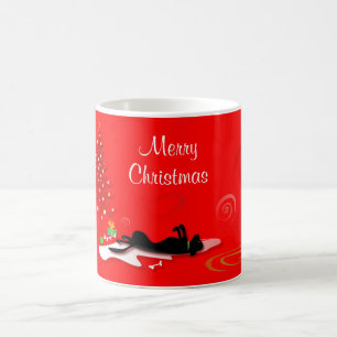 Taza De Café Mug - Black Lab Feliz Navidad
