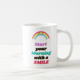 Taza De Café Mug blanca comienza tu mañana con una sonrisa