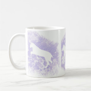 Taza De Café Mug blanca con diseño de caballos