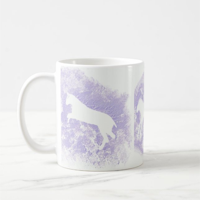 Taza De Café Mug blanca con diseño de caballos (Izquierda)