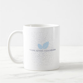 Taza De Café Mug blanca con diseño y cita de hojas azules