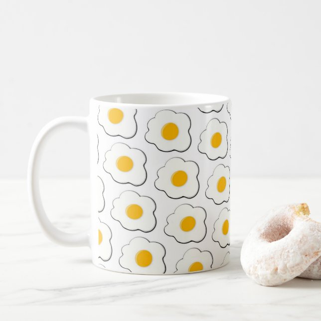 Taza De Café Mug blanca de huevo (Con donut)
