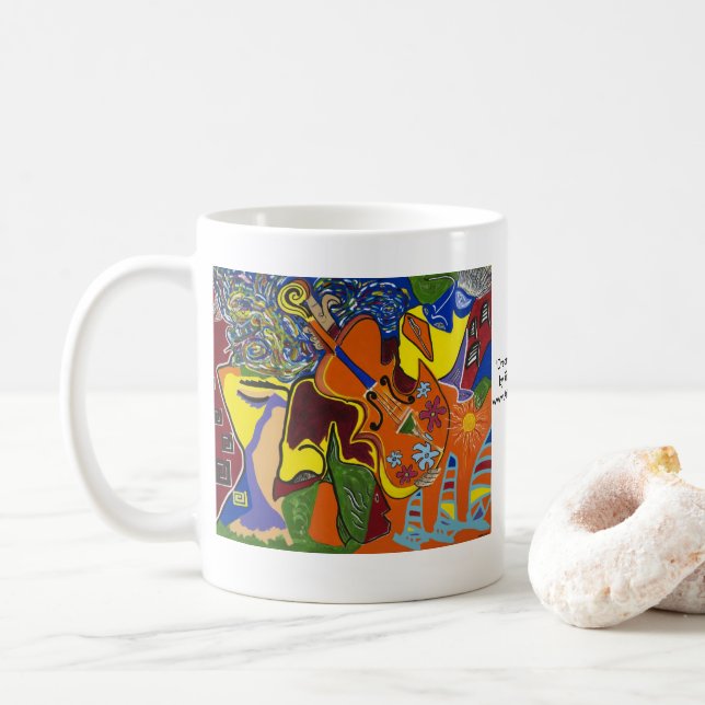 Taza De Café Mug blanca "Sueños de Jamaica" (Con donut)