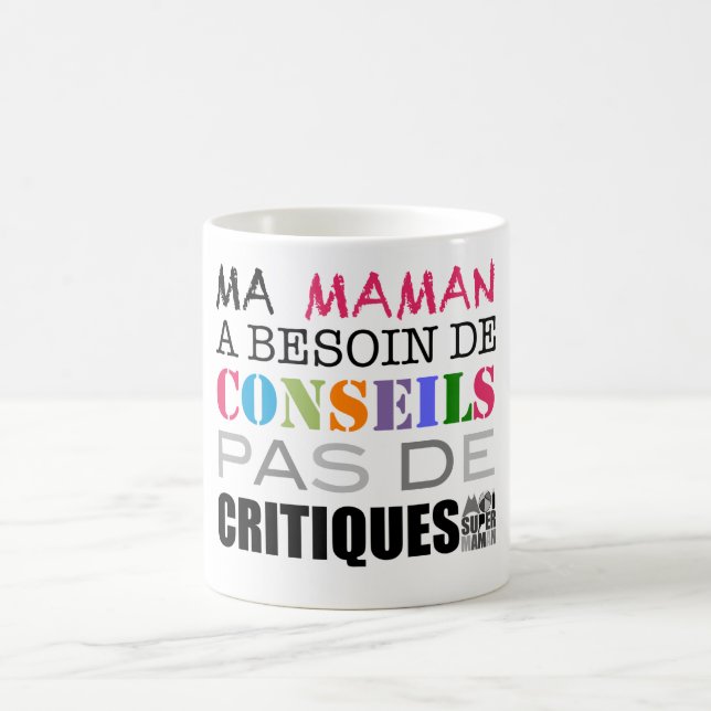 Taza De Café Mug blanco 325ml mí Super Madre Consejos (Centro)