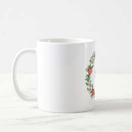 Taza De Café Mug blanco con guirnalda rosa de granada rosa