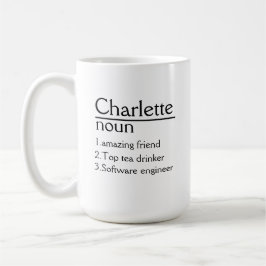 Taza De Café Mug blanco de definición de nombre personalizada