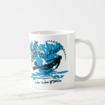 Mug blanco submarinista tiburón