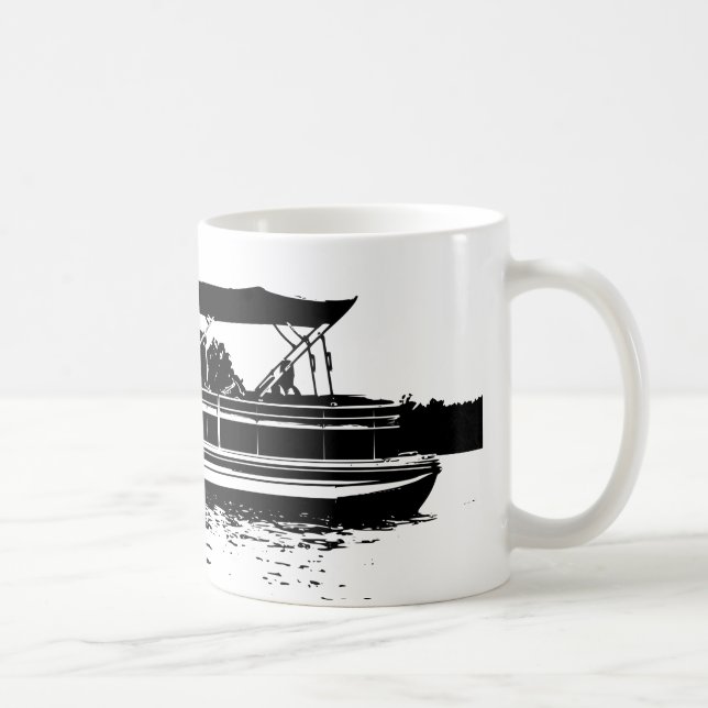 Taza De Café Mug blanco y negro para propietarios de botes de p (Derecha)