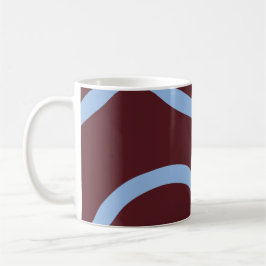 Taza De Café Mug – Blue Lines on Burgundy
