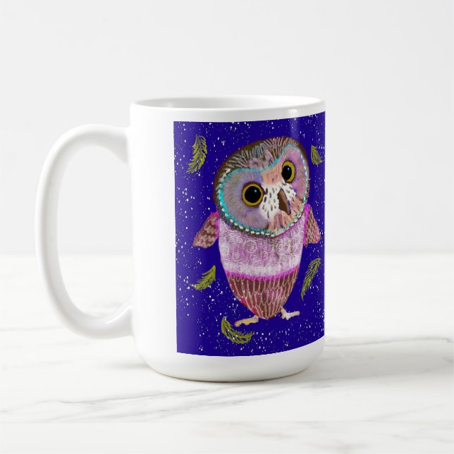 Taza De Café Mug. búho de invierno (Izquierda)