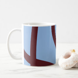 Taza De Café Mug – Burgundy Lines on Blue