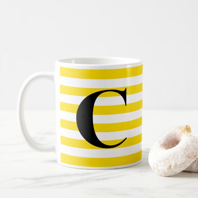 Taza De Café Mug C inicial (Con donut)