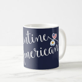 Taza De Café Mug cardíaca entrelazada argentina norteamericana